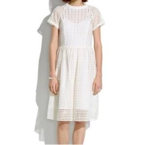 Madewell Eyelet Hideaway Dress Ivory Cream White Size 2